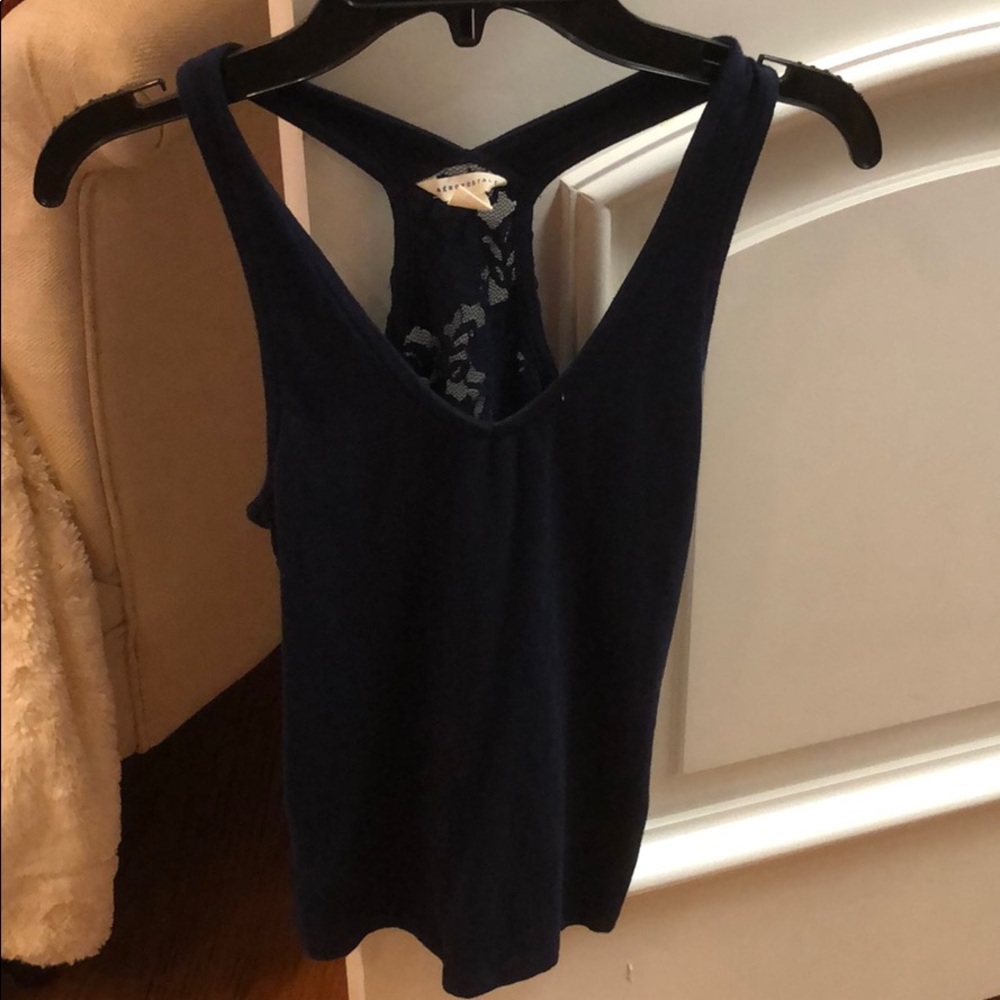Navy blue v neck tank top